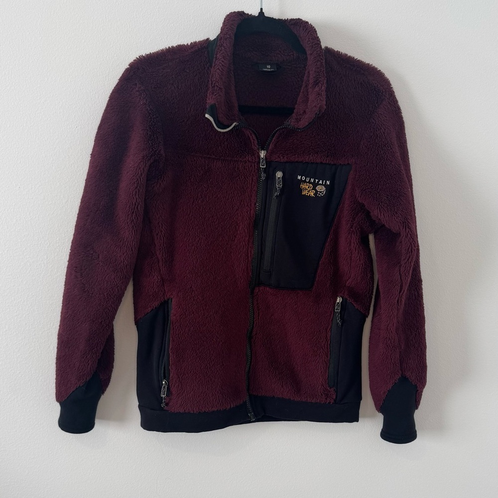 Mountain Hardwear Fleece Jacket Made in USA Burgundy Full Zip Women’s 10